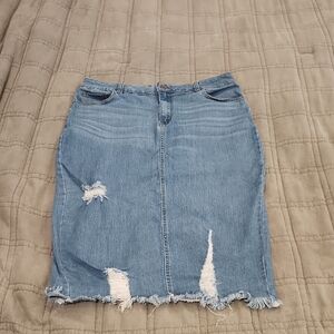 Casual Blue Denim Pencil Skirt Size 1XL!